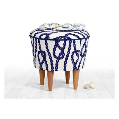 Atelier del Sofa Pouffe Cunda v2 - Blue, White BlueWhite