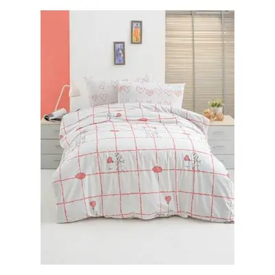 L'essentiel Maison Ranforce Single Quilt Cover Set Pink PinkWhite