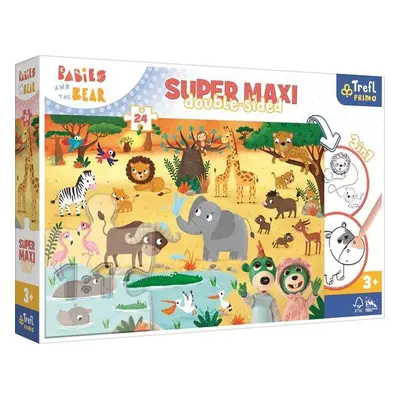 Oboustranné puzzle Treflíci v ZOO SUPER MAXI 24 dílků