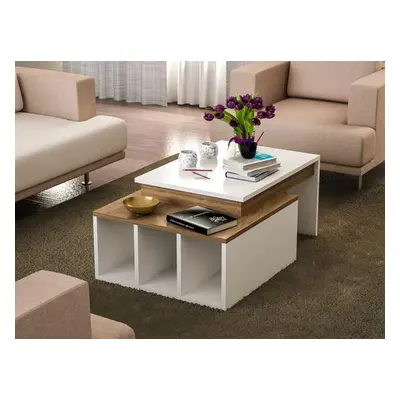 Hanah Home Coffee Table Kolarado - White, Wanut WhiteWalnut