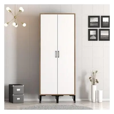 Hanah Home Wardrobe Kumsal SS - Walnut, White WalnutWhite