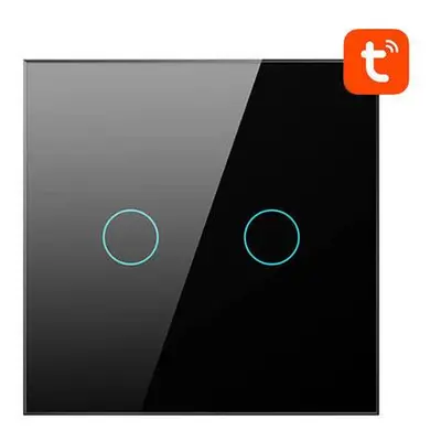 Smart Light Switch WiFi Avatto TS02-EU-B2 2 Way TUYA (black)