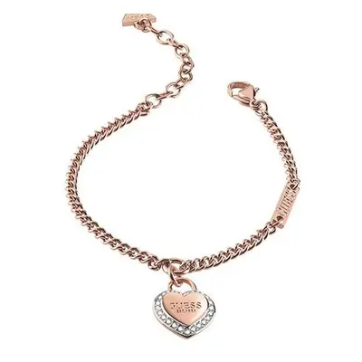 Guess Módní pozlacený náramek Fine Heart JUBB01422JWRG 17 - 21 cm - L