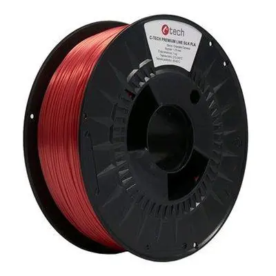 Tisková struna (filament) C-TECH PREMIUM LINE, Silk PLA, orientální červená, RAL3031, 1,75mm, 1k