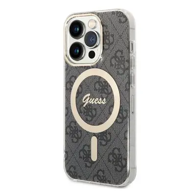 Guess IML 4G MagSafe kryt iPhone 15 Pro černý