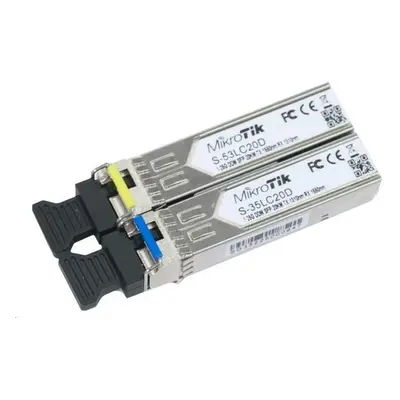 MikroTik SFP (miniGBIC) modul S-35/53LC20D, SM, 20km, 1.25G, S-3553LC20D