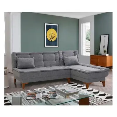 Atelier del Sofa Corner Sofa-Bed Santo - Dark Grey