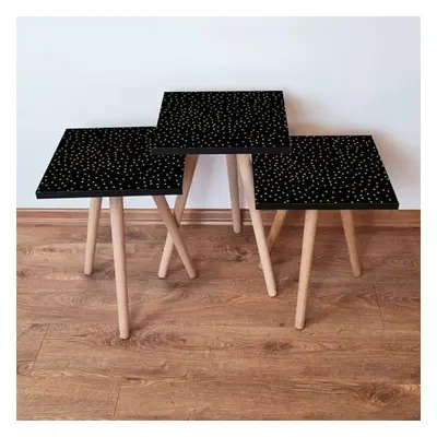 Hanah Home Nesting Table (3 Pieces) 3SHP250 - Black BlackGold