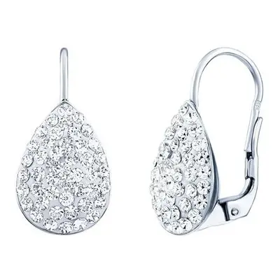 SILVEGO stříbrné kapky se Swarovski Crystals čiré SILVEGOB36019w