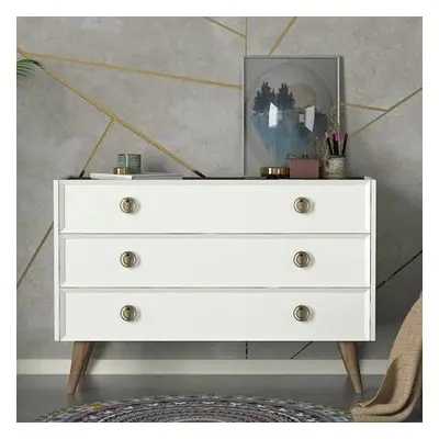 Hanah Home Dresser Nadya - White, Walnut WhiteWalnut