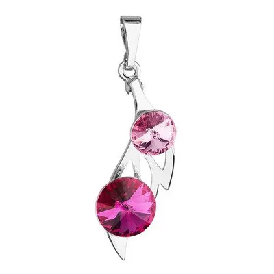 Evolution Group Přívěsek bižuterie se Swarovski krystaly růžový podlouhlý 54038.3, fuchsia