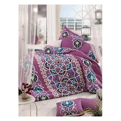 L'essentiel Maison Ranforce Single Quilt Cover Set Kayra - Pink PinkWhiteCreamTurquoiseBlue