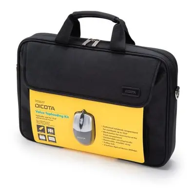 DICOTA brašna na notebook Value Toploader Kit/ do 15,6"/ černá + myš, D30805-V1