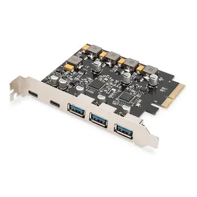 Digitus USB 3.1 přídavná karta PCI Express 2x USB-C + 3x USB A, DS-30222