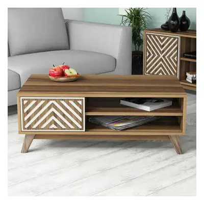 Hanah Home Coffee Table Inci - Walnut, Cream WalnutCream