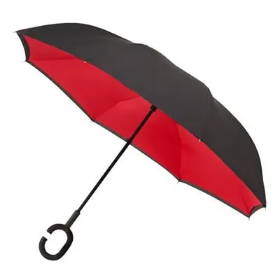 Blooming Brollies Dámský holový deštník Inside out Plain Red Umbrella EDIORED