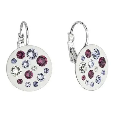 Náušnice bižuterie se Swarovski krystaly fialové kulaté 51034.3 violet