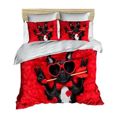 L'essentiel Maison Single Quilt Cover Set 212 RedWhiteBlack