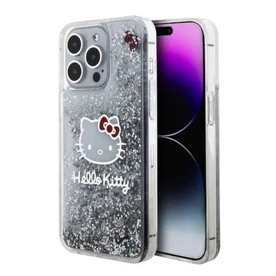 Hello Kitty Liquid Glitter Electroplating Head Logo Kryt iPhone 15 Pro Max čirý