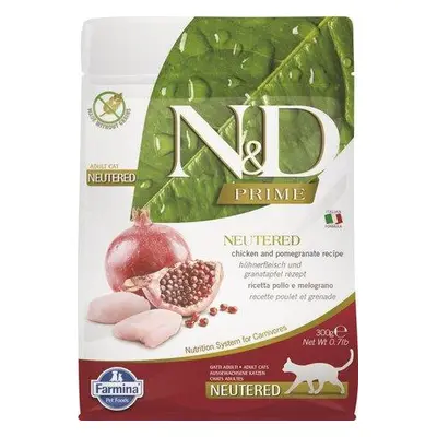 N&D PRIME CAT Neutered Chicken & Pomegranate 300g granule pro kastrované kočky