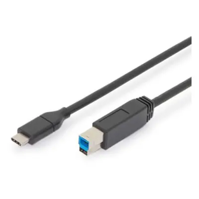 Digitus Připojovací kabel USB typu C, typ C na B M/M, 1,0 m, Gen2, 3A, 10 GB, verze 3.1, CE, bl