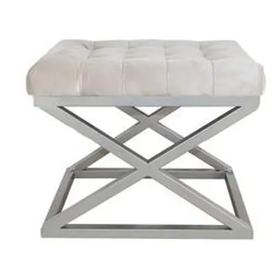 Atelier del Sofa Pouffe Capraz - Silver, Dark White Dark WhiteSilver