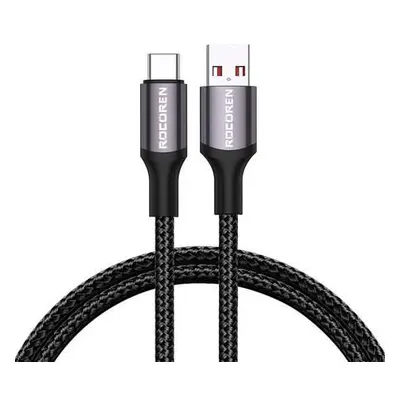 Rychlonabíjecí kabel Rocoren USB-A na USB-C Retro Series 2m 3A (šedý)