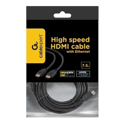 Kabel HDMI-HDMI 7,5m,1.4,M/M,stíněný,zlacené konek