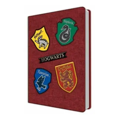 CurePink Poznámkový A5 blok Harry Potter Bradavické koleje 14,8 x 21 cm SLHP426