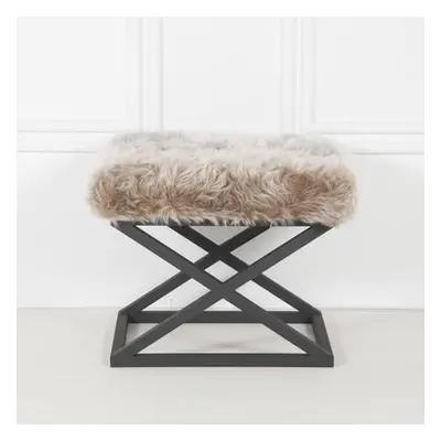 Atelier del Sofa Pouffe Capraz Plush - Black, Grey v2 BlackGrey