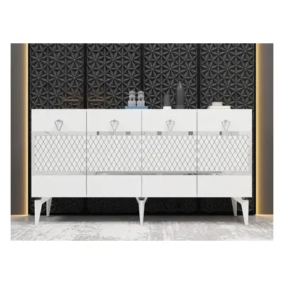 Hanah Home Console Ipek - White, Silver WhiteSilver