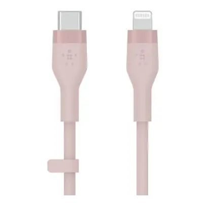 Belkin kabel USB-C na LTG_silikon, 3M, růžový