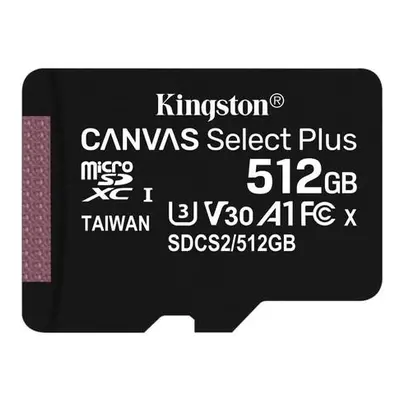 KINGSTON Canvas Select Plus 512GB microSD / UHS-I / CL10 / bez adaptéru