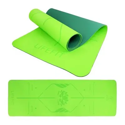 Podložka LIFEFIT YOGA MAT LOTOS DUO, 183x58x0,6cm, zelená