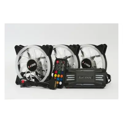 1stCOOL Fan KIT AURA EVO 2 ARGB, 3x Dual Ring ventilátor + řadič + dálkový ovladač, KIT-AURA-EVO