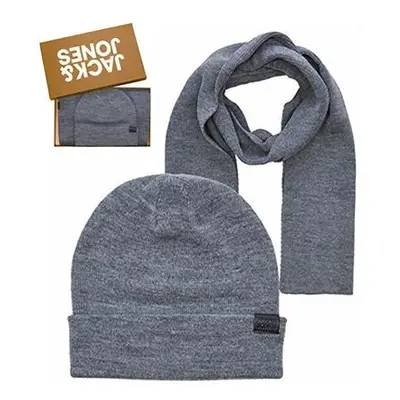 Jack&Jones Pánská sada - čepice a šála JACJOLLY 12163827 Grey Melange