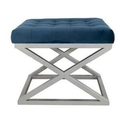 Atelier del Sofa Pouffe Capraz - Silver, Navy Blue Navy BlueSilver