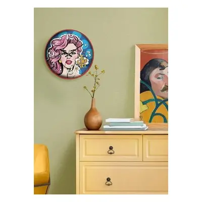 Aberto Design Wall Clock DVS129 BluePinkCreamRedYellow