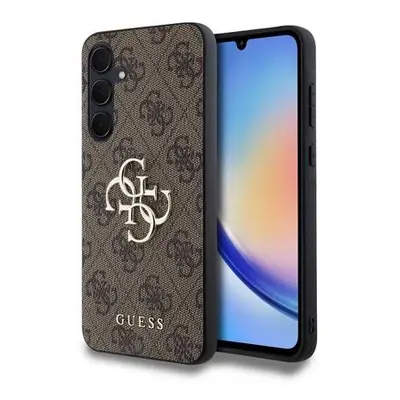 Guess PU 4G Metal Logo Samsung Galaxy A35 5G,Brown