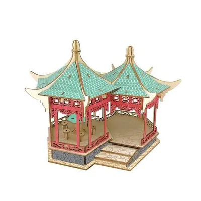 Woodcraft Dřevěné 3D puzzle slavné budovy Yueyang Tower v barvě