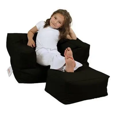 Atelier del Sofa Garden Bean Bag Kids Single Seat Pouffe - Black