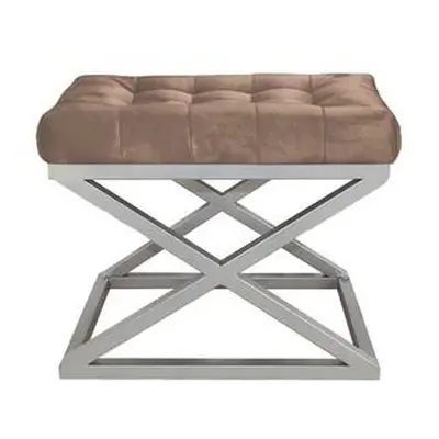 Atelier del Sofa Pouffe Capraz - Silver, Brown SilverBrown