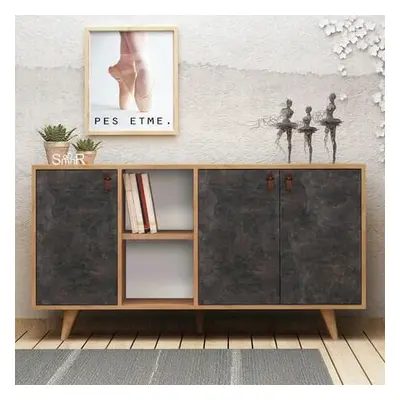 Hanah Home Console Planky OakDark Grey