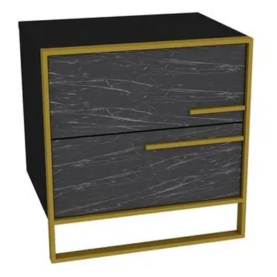 Hanah Home Nightstand Polka Black Gold