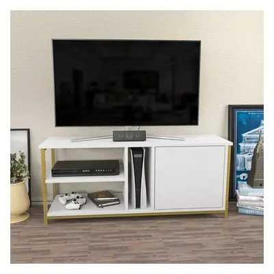 Hanah Home TV Stand Neola - Gold, White GoldWhite