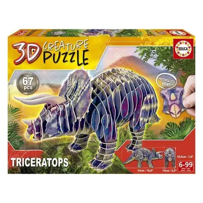 EDUCA 3D puzzle Triceratops 67 dílků