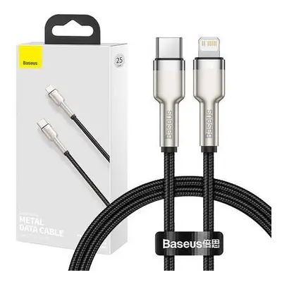 Kabel USB-C pro Lightning Baseus Cafule, PD, 20W, 0,25m (černý)