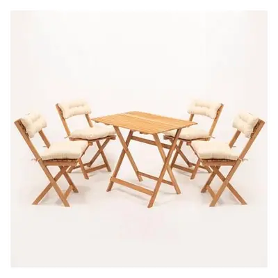 Hanah Home Garden Table & Chairs Set (5 Pieces) MY004A NaturalCream