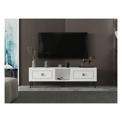 Hanah Home TV Stand Preet - White, Silver WhiteSilver