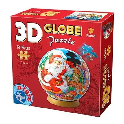 D-TOYS 3D Globe puzzle Máme rádi Santu 60 dílků